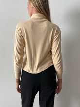 60s/70s Tan Ribbed Cotton Long Sleeve Turtleneck tee