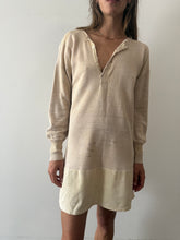 Antique Japanese cotton fleece Henley