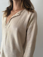 Antique Japanese cotton fleece Henley