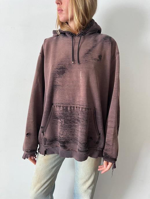 Brown Thrashed Carhartt Hoodie