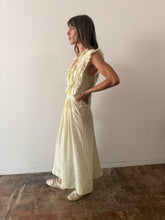 Pistachio Silk Dress with Little Roses