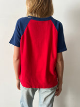 60s/70s Two-Tone Blue & Red Sweatshirt