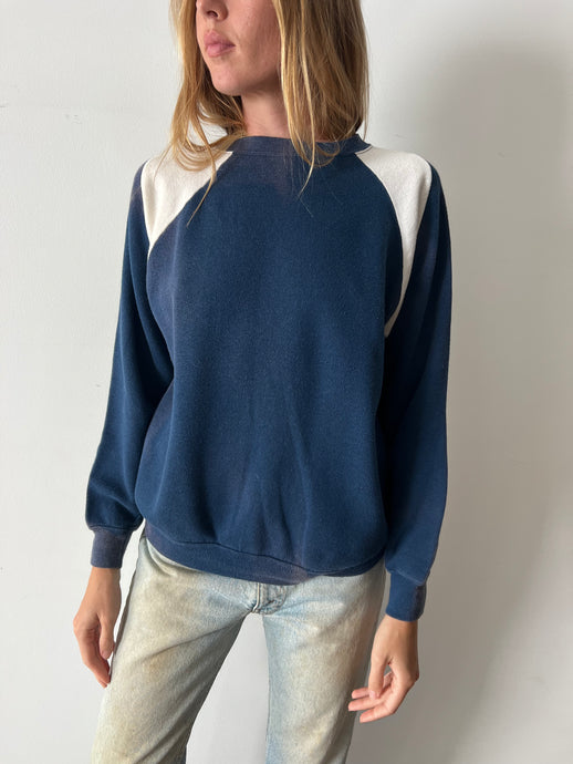 70s Soft Sporty Navy Crewneck