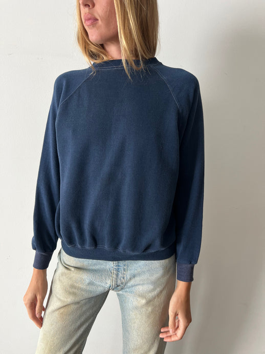 Soft Navy Blue Raglan Sweatshirt