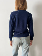 soft Ribbed Navy Blue Raglan Sweatshirt