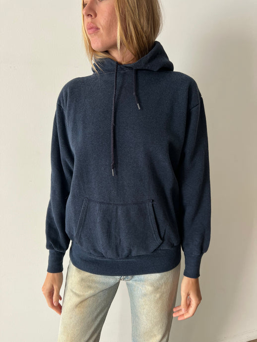 Soft Waffle Thermal-Lined Navy Blue Hoodie