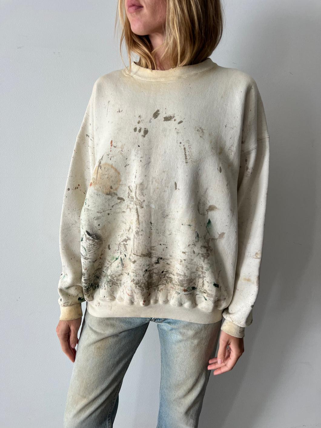 Big 90s Paint Splattered USA Sweatshirt