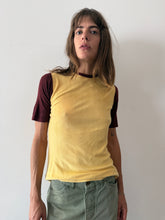 40s Soft Fuzzy Yellow Shoulder Zip Tee