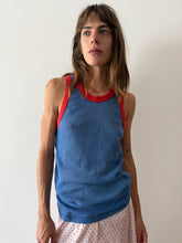 70s French Blue Mesh Tank