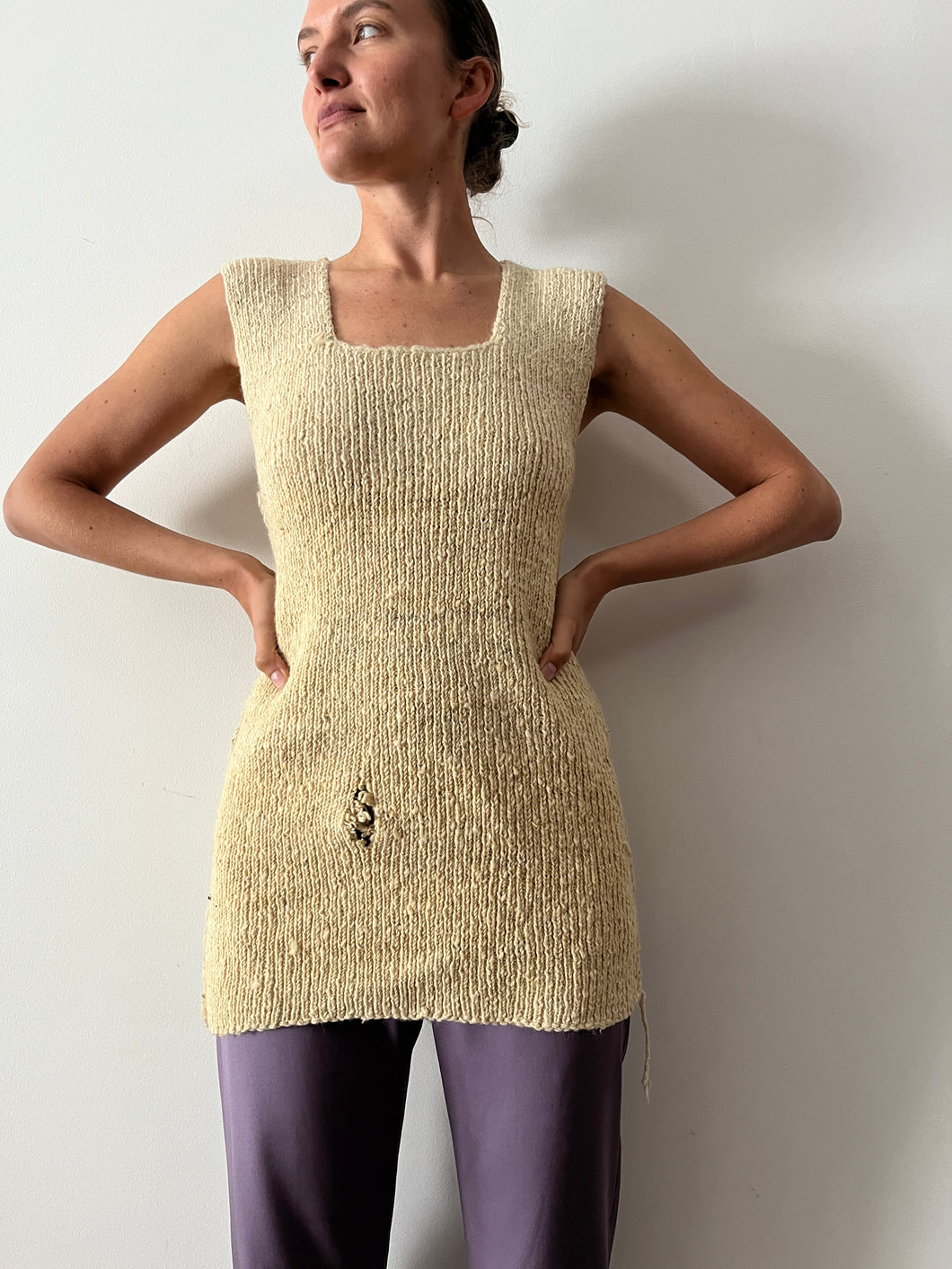 Primitive Hand Knit Folk Vest