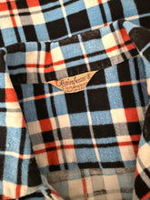 40s Blue Cotton Printed Flannel Shirt