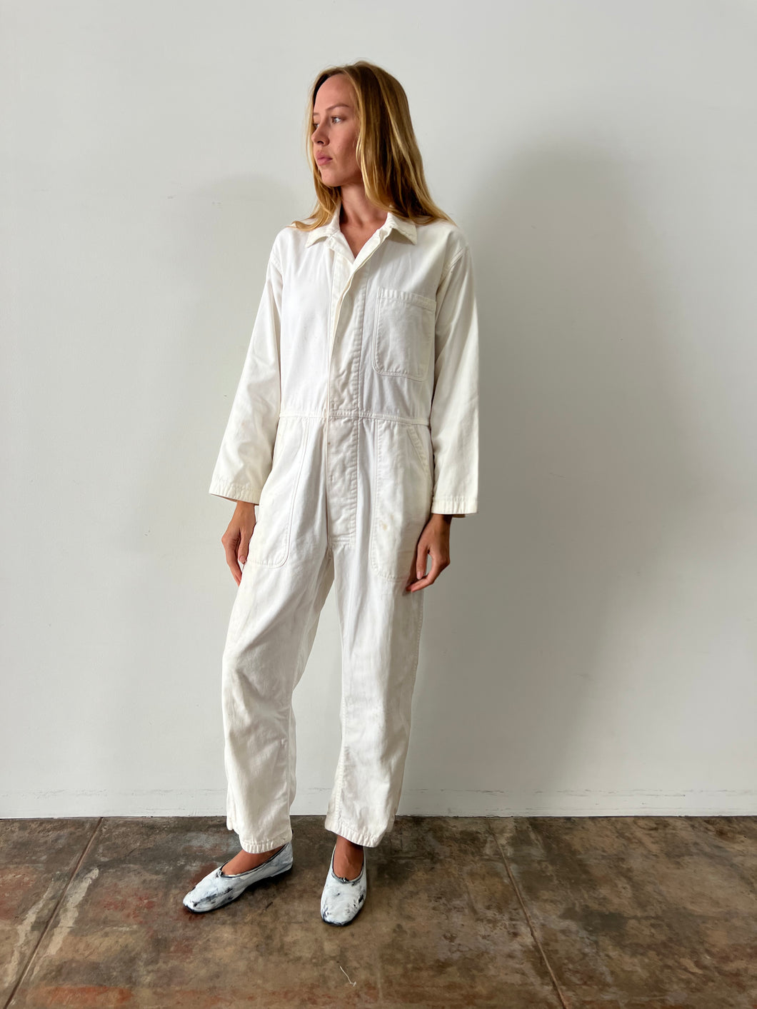 White Utility Coveralls