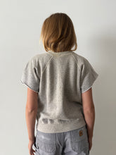 60s Cut Off Heather Grey Short Sleeve Sweatshirt