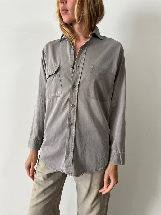 40s/50s Grey Cotton Work Shirt