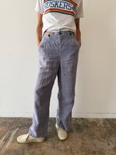 French Blue Linen Sailor Pants 29w