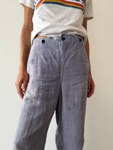 French Blue Linen Sailor Pants 29w