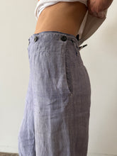 French Blue Linen Sailor Pants 29w
