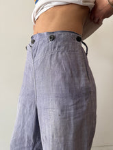 French Blue Linen Sailor Pants 29w