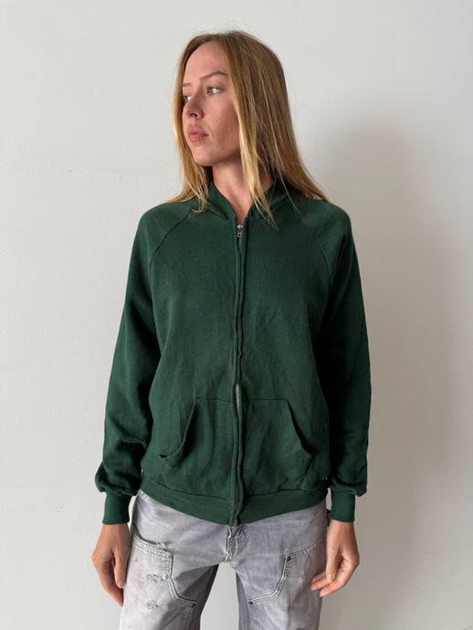 Green Zip-Up Sweatshirt
