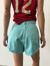 40s/50s High Waist Turquoise Shorts 27w