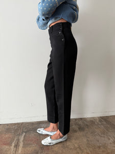 40s Black Wool Whipcord Riding Pants 27w