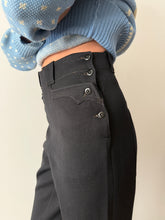 40s Black Wool Whipcord Riding Pants 27w