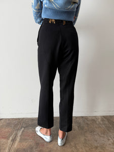 40s Black Wool Whipcord Riding Pants 27w