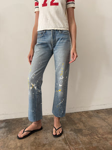 Levis Paint Splattered 501 Redline Denim Jeans