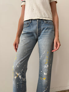 Levis Paint Splattered 501 Redline Denim Jeans