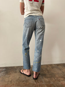 Levis Paint Splattered 501 Redline Denim Jeans