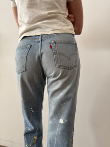 Levis Paint Splattered 501 Redline Denim Jeans