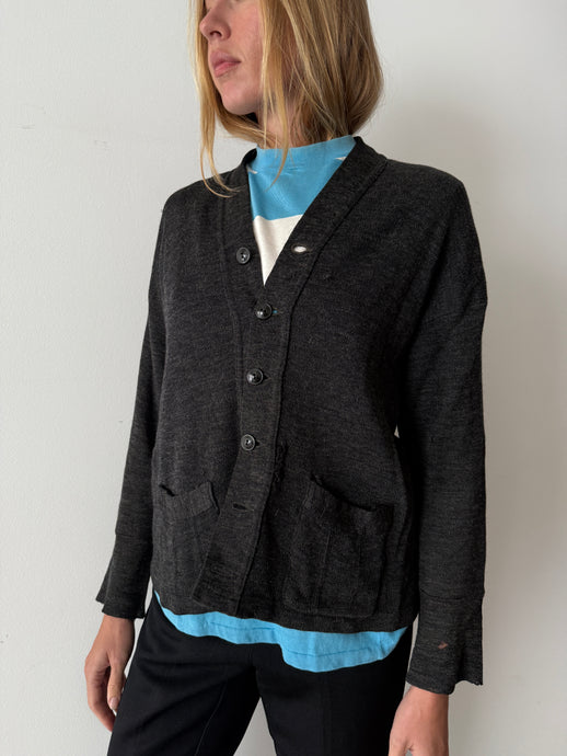 1930s/40s Thin Charcoal Cardigan