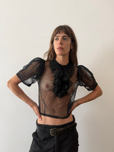 Antique Sheer Black Blouse