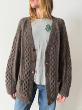 Wool Cable Knit Grampa Cardigan