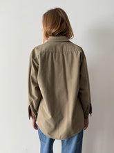 Thick Cotton Flannel Olive Work Shirt