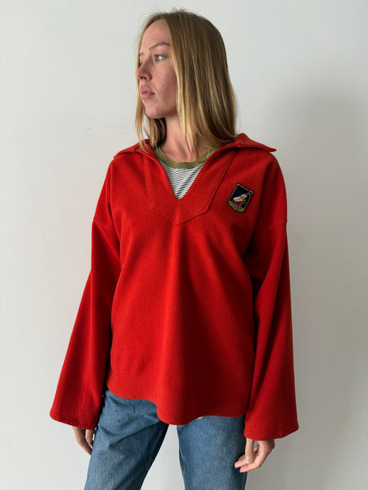 Faded Wool Nautical Pullover