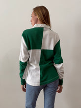 Green & White Colorblock Rugby Jersey