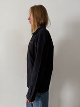 60s French Black Zip-Up Work Jacket