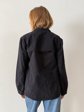 60s French Black Zip-Up Work Jacket