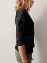 Black Knit 50s/60s Sleeve Pocket Tee