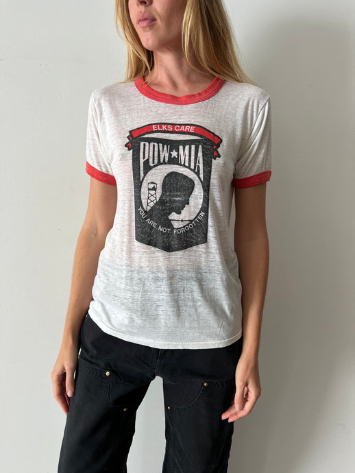 thin POW MIA Ringer Tee