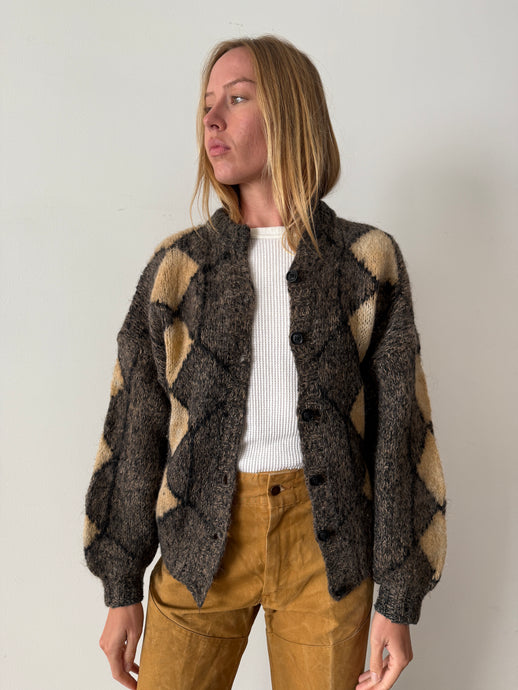 Fuzzy Diamond Cardigan