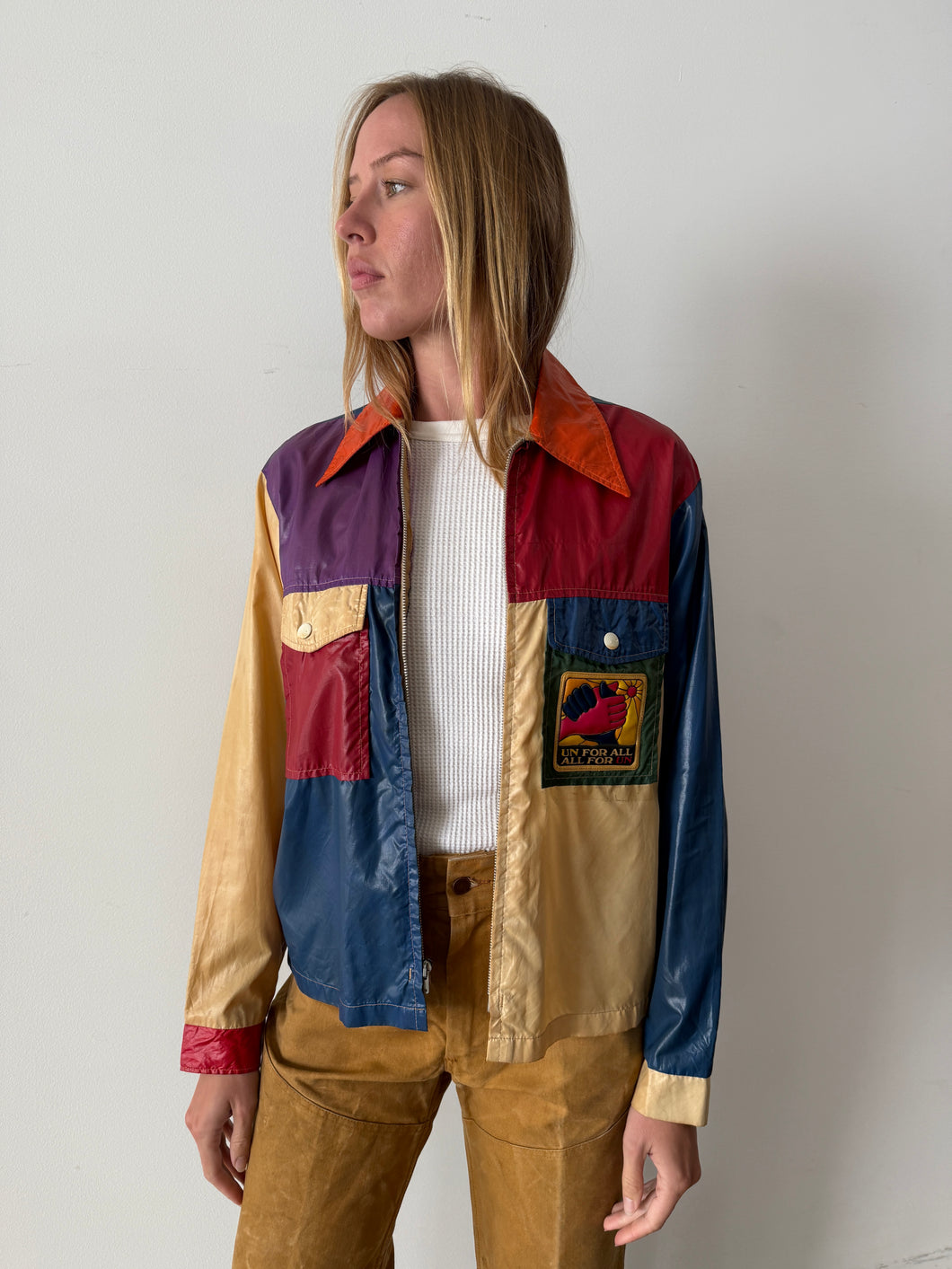 UN For All 60s/70s Color Block Windbreaker