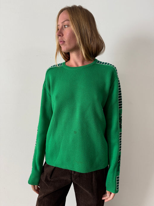 70s Frog Motif Ski Sweater