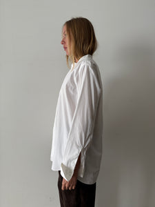 Simple Antique Banded-Collar Shirt