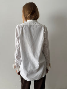 Simple Antique Banded-Collar Shirt