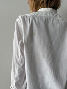 Simple Antique Banded-Collar Shirt