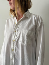 Big White Snap-Tab Collar Cotton Mens Shirt