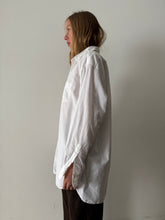 Big White Snap-Tab Collar Cotton Mens Shirt