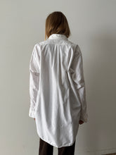 Big White Snap-Tab Collar Cotton Mens Shirt
